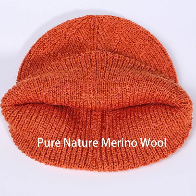ACTLATI Kids Merino Wool Beanie Hat for Boys Girls Winter Classic Knit Beanies Unisex Cuffed Skull Ski Snow Caps Age 7-14 - Image 5
